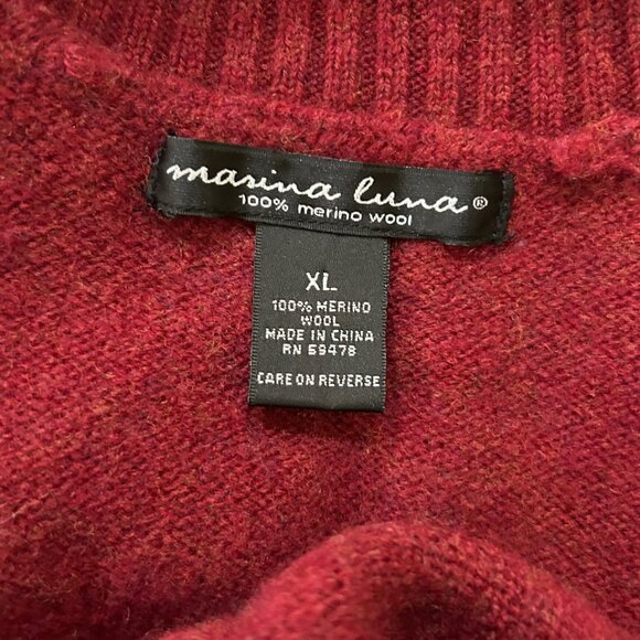 Felted Wool Mittens handcrafted from Repurposed Sweaters - Gray/Brick Red - Picture 5 of 5